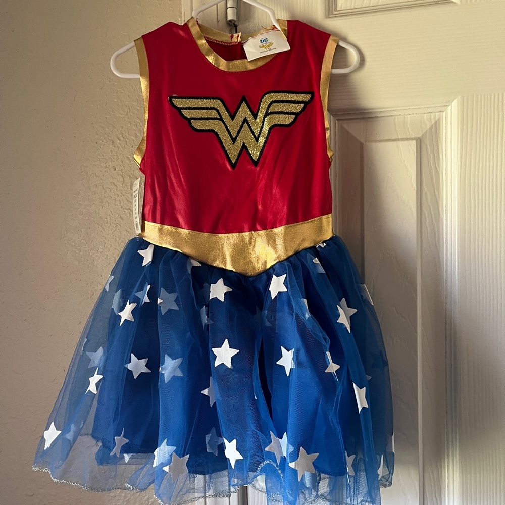 DC Comics Wonder Woman Kids Costume - Red, Gold, and Blue Girl Size Small -6
